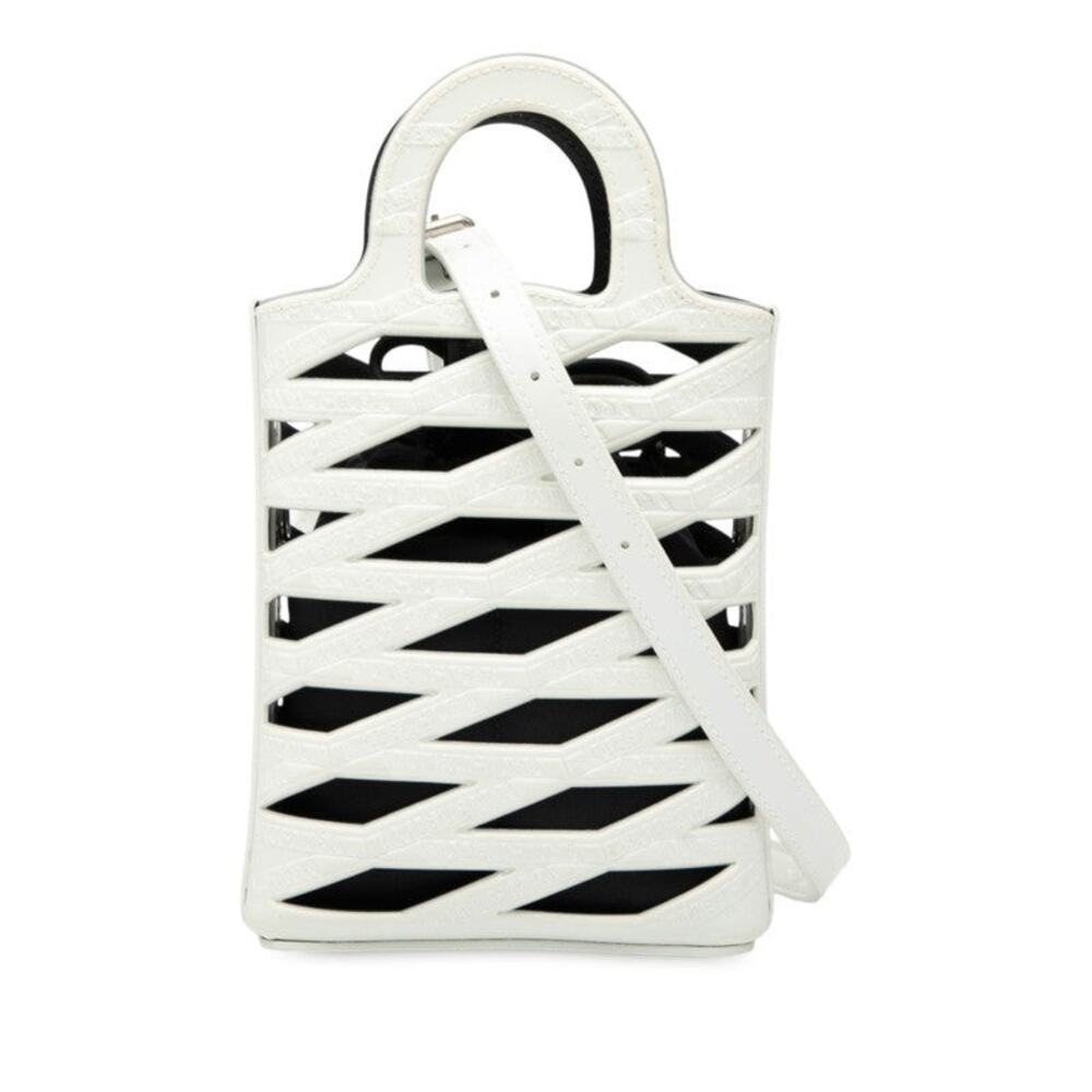 Balenciaga Neo Phone Holder Leather Handbag White